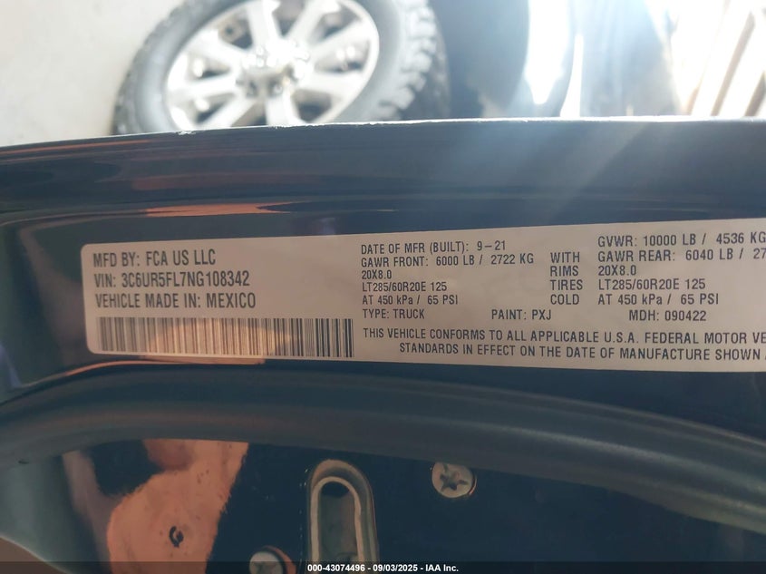 3C6UR5FL7NG108342 2022 RAM 2500 photo no. 9