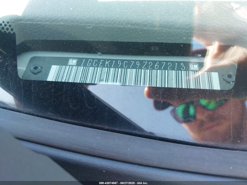 2009 Chevrolet Silverado 1500 Ls VIN: 1GCEK19C79Z267213 Lot: 43074567