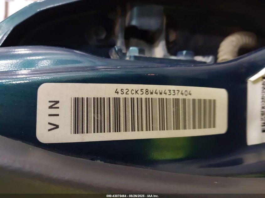 1998 Isuzu Rodeo Ls/S VIN: 4S2CK58W4W4337404 Lot: 43075464