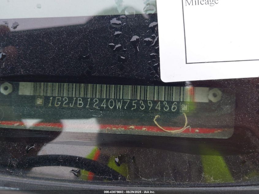 1998 Pontiac Sunfire Se VIN: 1G2JB1240W7539436 Lot: 43075683