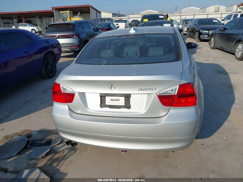 2006 BMW 325I VIN: WBAVB135X6KX67040 Lot: 43075913