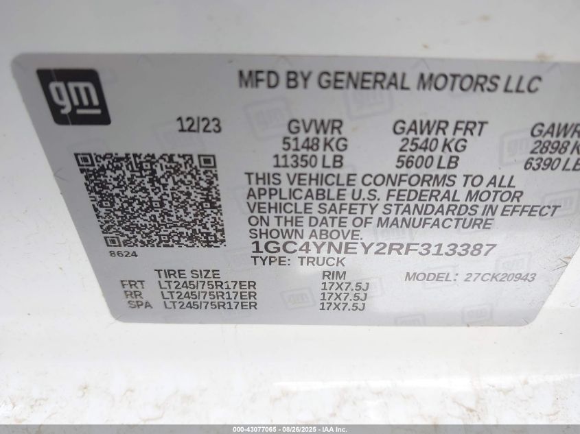 2024 Chevrolet Silverado 2500 - 1GC4YNEY2RF313387