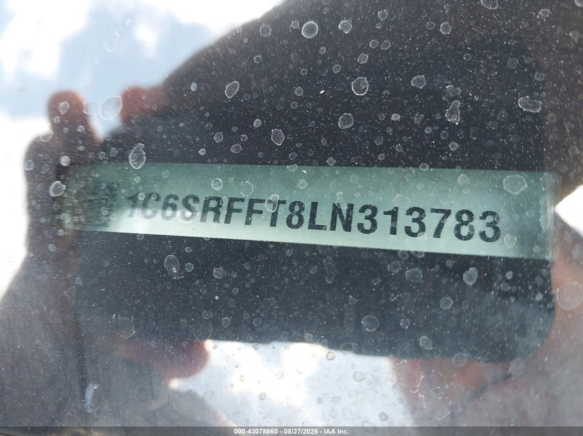 2020 Ram 1500 Big Horn 4X4 5'7 Box VIN: 1C6SRFFT8LN313783 Lot: 43078860