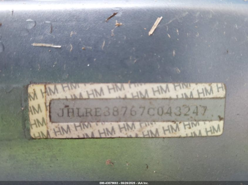 2007 Honda Cr-V Ex-L VIN: JHLRE38767C043247 Lot: 43079083