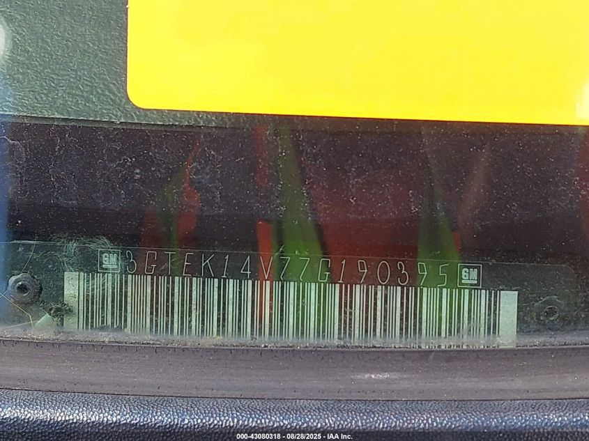 2007 GMC Sierra 1500 Classic Work Truck VIN: 3GTEK14V77G190395 Lot: 43080318