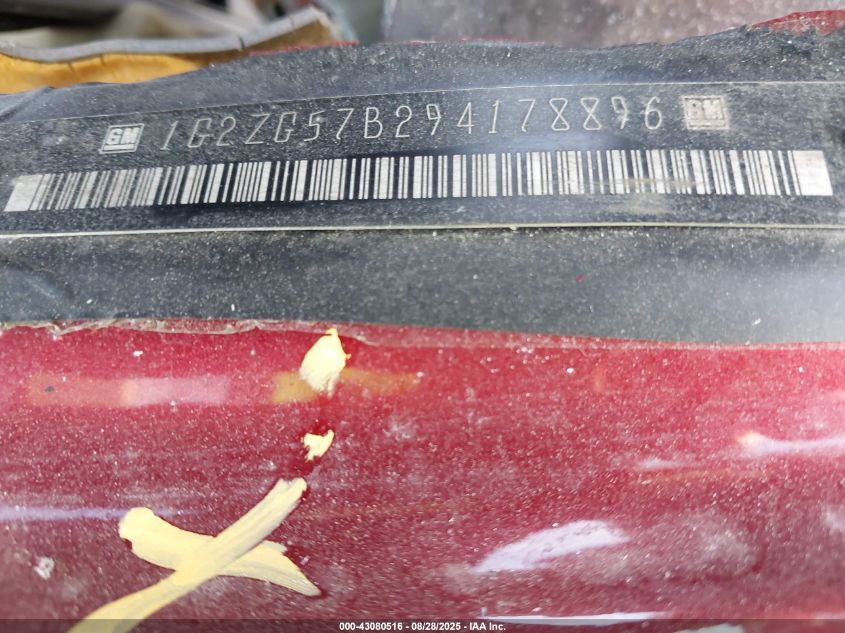 2009 Pontiac G6 VIN: 1G2ZG57B294178896 Lot: 43080516