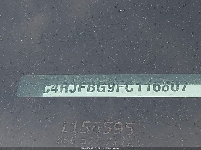 2015 Jeep Grand Cherokee Limited VIN: 1C4RJFBG9FC116807 Lot: 43081217