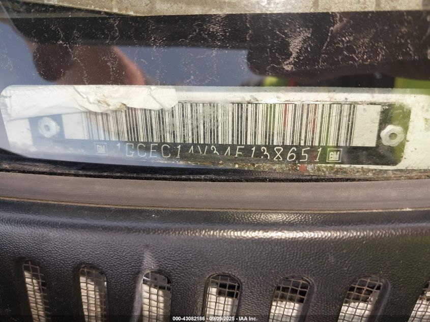 2004 Chevrolet Silverado 1500 Work Truck VIN: 1GCEC14V34E138651 Lot: 43082186