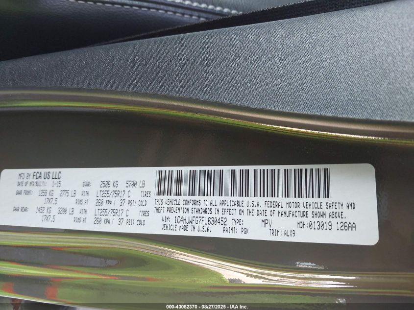 2015 Jeep Wrangler Unlimited Rubicon Hard Rock VIN: 1C4HJWFG7FL630452 Lot: 43082370