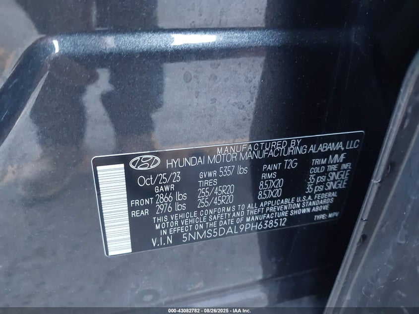 2023 HYUNDAI SANTA FE CALLIGRAPHY 5NMS5DAL9PH638512
