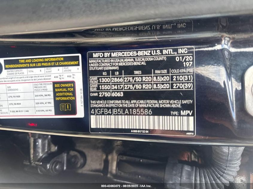 2020 Mercedes-Benz GLE-Class - 4JGFB4JB5LA185586