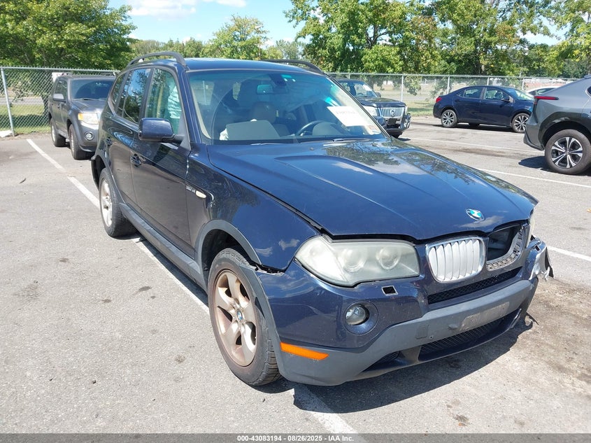 2007 BMW X3 3.0Si blue other gasoline WBXPC93427WF02028 photo #1