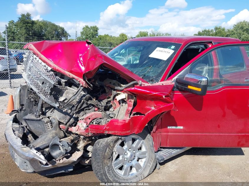 2012 Ford F-150 Lariat VIN: 1FTFW1ET8CFA37042 Lot: 43083939