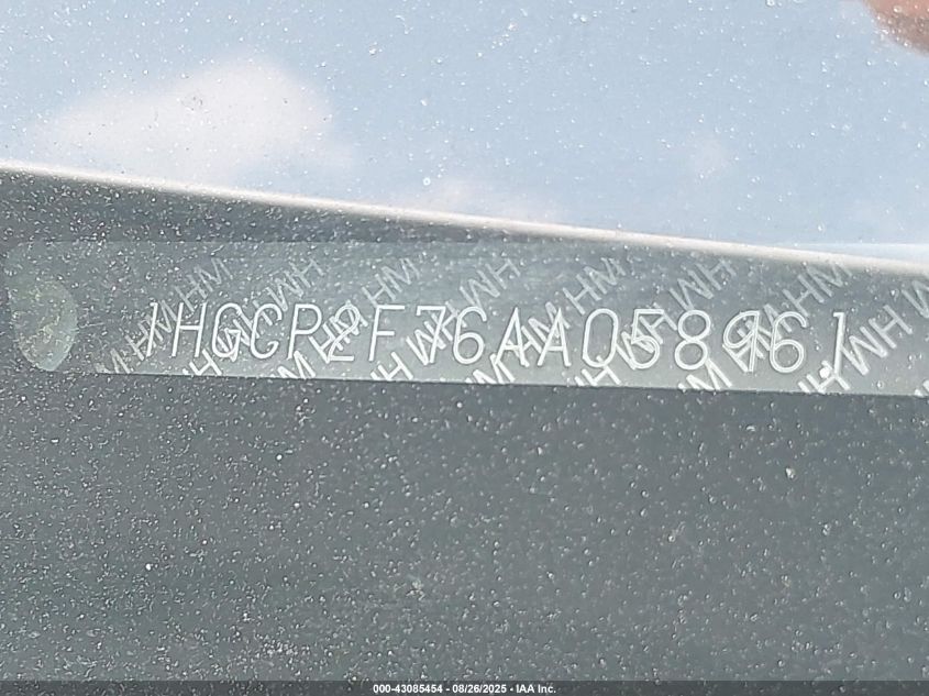 2010 Honda Accord 2.4 Ex VIN: 1HGCP2F76AA058961 Lot: 43085454