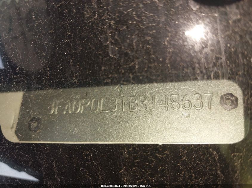 2011 Ford Fusion Hybrid VIN: 3FADP0L31BR148637 Lot: 43085874