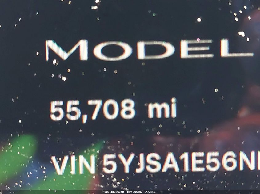 2022 Tesla Model S Dual Motor All-Wheel Drive VIN: 5YJSA1E56NF471420 Lot: 43086249