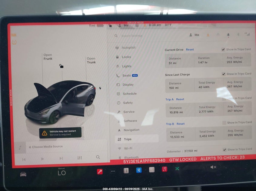 2023 Tesla Model 3 Rear-Wheel Drive VIN: 5YJ3E1EA1PF682940 Lot: 43086410