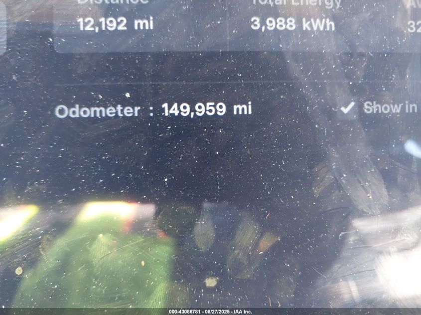 2016 Tesla Model S 60D/70D/75D/85D/90D VIN: 5YJSA1E25GF151367 Lot: 43086781