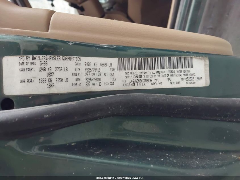 1999 Jeep Grand Cherokee Limited VIN: 1J4GW68N9XC778208 Lot: 43088411