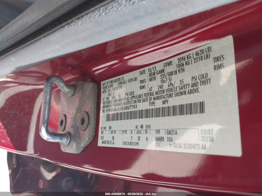 2014 FORD ESCAPE TITANIUM 1FMCU0JX1EUB27753