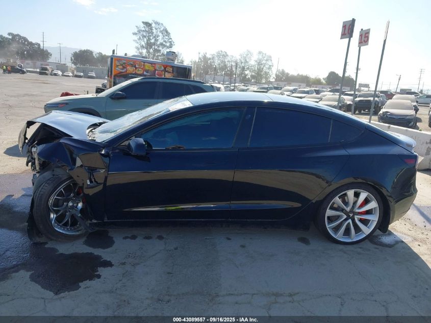 2022 Tesla Model 3 Performance Dual Motor All-Wheel Drive VIN: 5YJ3E1EC7NF192856 Lot: 43089557