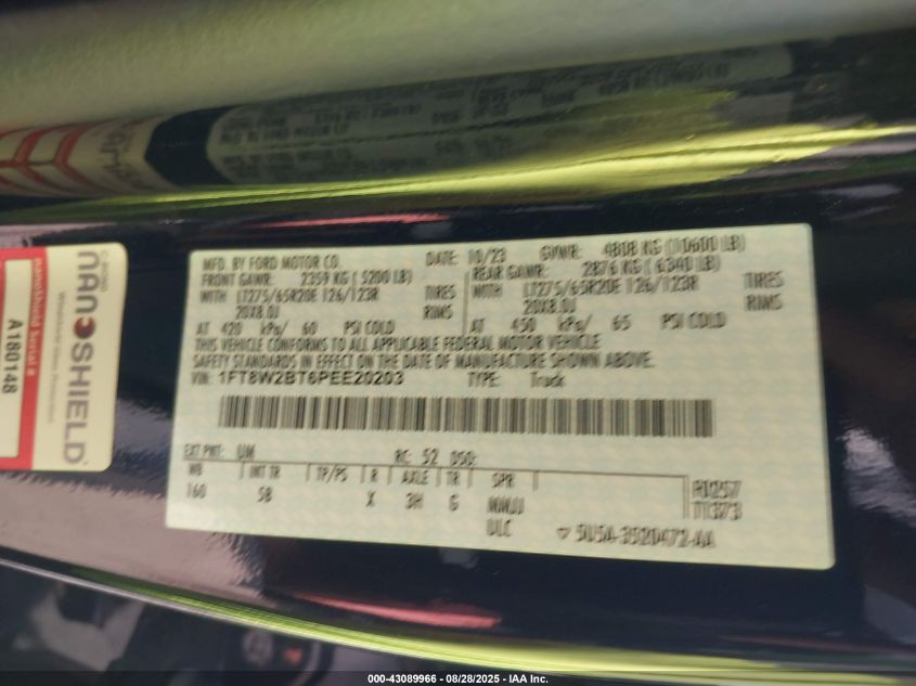 2023 Ford F-250 Lariat VIN: 1FT8W2BT6PEE20203 Lot: 43089966