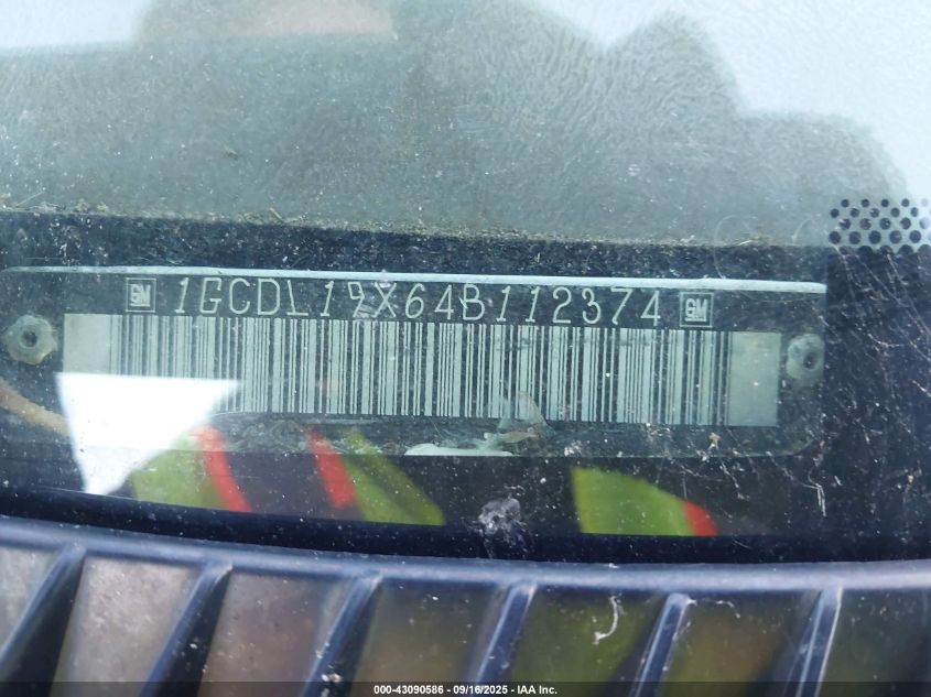 2004 Chevrolet Astro VIN: 1GCDL19X64B112374 Lot: 43090586