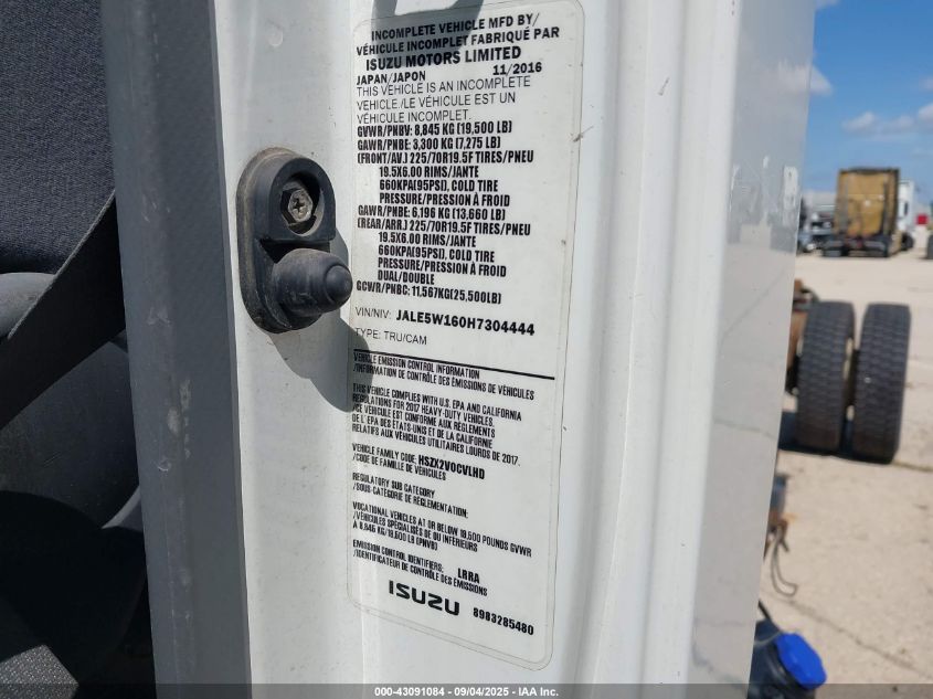 2017 Isuzu Nrr Dsl Reg At VIN: JALE5W160H7304444 Lot: 43091084