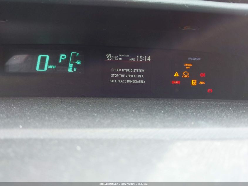 2012 Toyota Prius C Four VIN: JTDKDTB36C1506257 Lot: 43091567