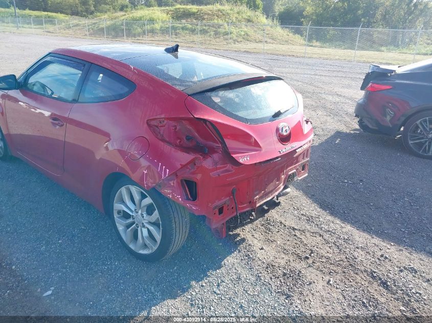 2012 Hyundai Veloster Base W/Red/Black VIN: KMHTC6AD2CU054210 Lot: 43092914