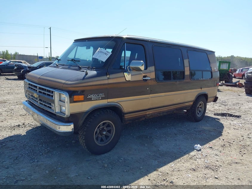 1987 Chevrolet Sportvan / Van G20 brown van gasoline 1GBEG25K6H7141203 photo #3