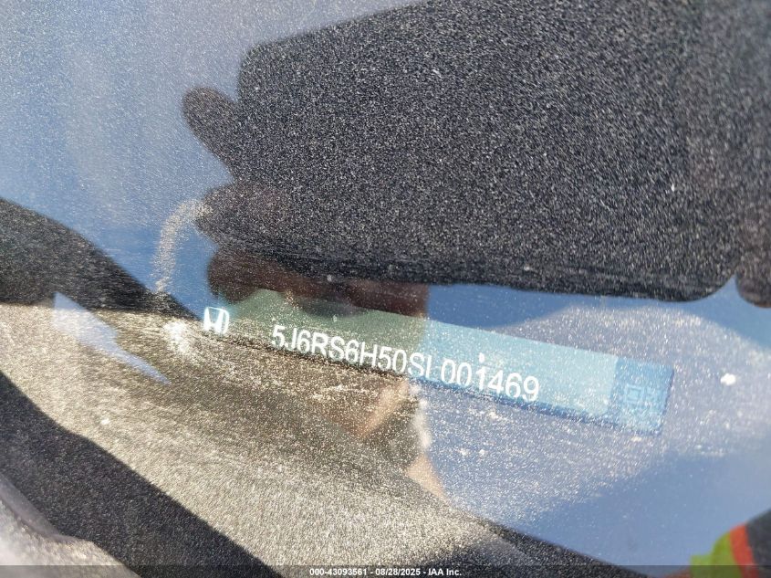 2025 Honda Cr-V Hybrid Sport VIN: 5J6RS6H50SL001469 Lot: 43093561