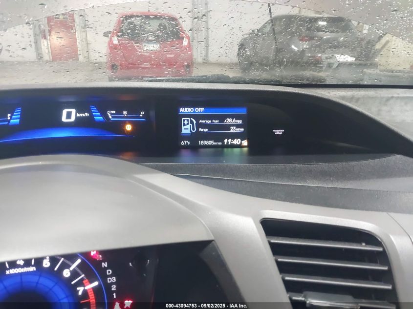 2012 Honda Civic Ex-L VIN: 19XFB2F99CE047755 Lot: 43094753