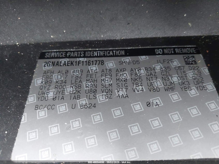 2015 CHEVROLET EQUINOX LS - 2GNALAEK1F1161778