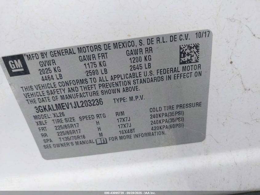 2018 GMC TERRAIN SLE - 3GKALMEV1JL203236