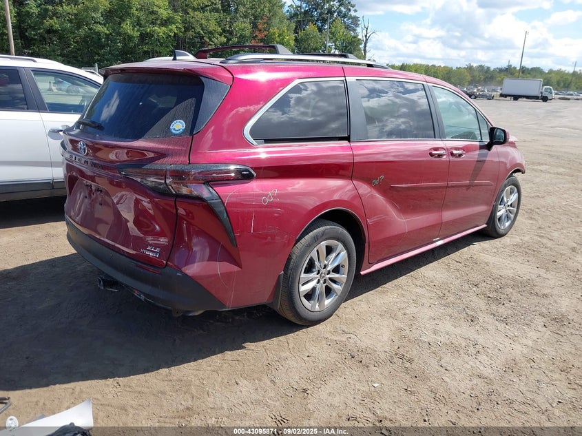 Vin: 5tdjskfc2rs111817, lot: 43590140, toyota sienna xle 20244