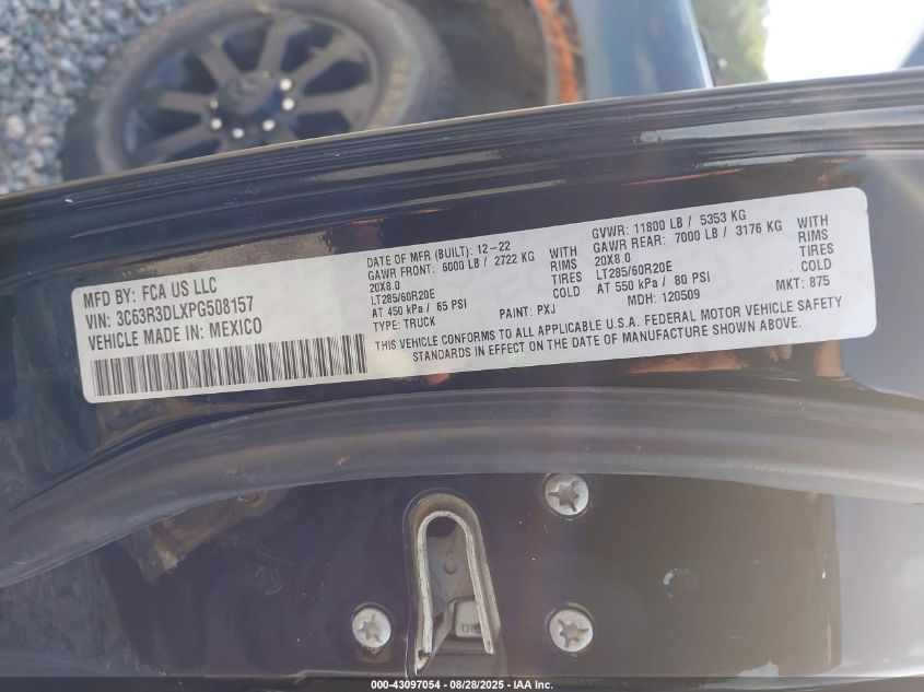 2023 Ram 3500 Big Horn 4X4 6'4 Box VIN: 3C63R3DLXPG508157 Lot: 43097054