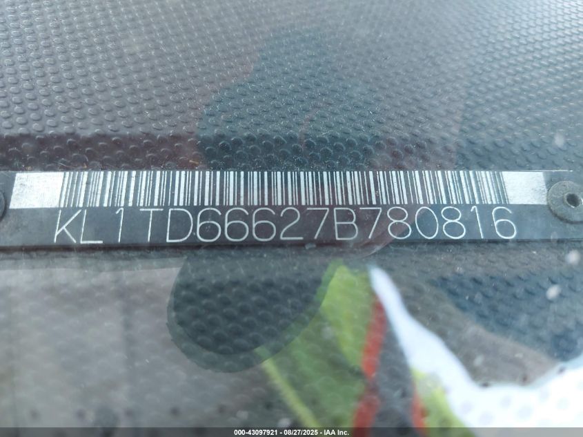 2007 Chevrolet Aveo 5 Special Value VIN: KL1TD66627B780816 Lot: 43097921