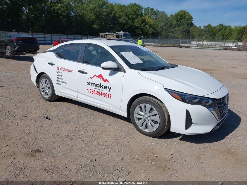 2025 Nissan Sentra S white sedan gasoline 3N1AB8BV8SY237031 photo #1