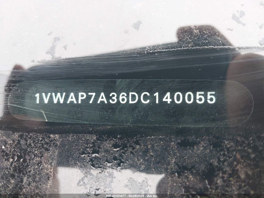 2013 Volkswagen Passat 2.5L Wolfsburg Edition VIN: 1VWAP7A36DC140055 Lot: 43101477