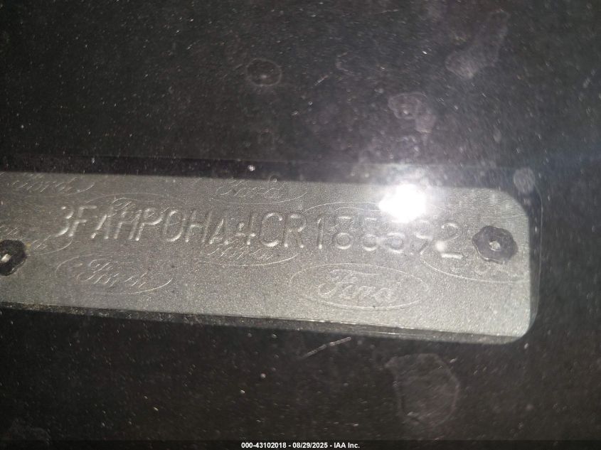 2012 Ford Fusion Se VIN: 3FAHP0HA4CR188592 Lot: 43102018