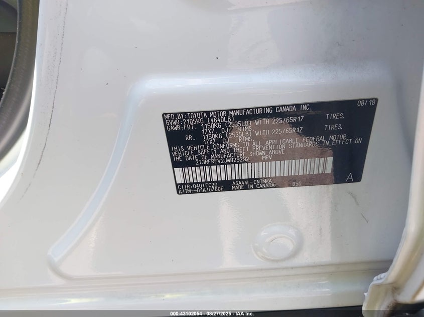 2018 TOYOTA RAV4 XLE - 2T3RFREV2JW829292