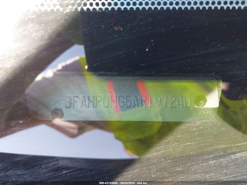 2010 Ford Fusion Se VIN: 3FAHP0HG5AR197240 Lot: 43102065