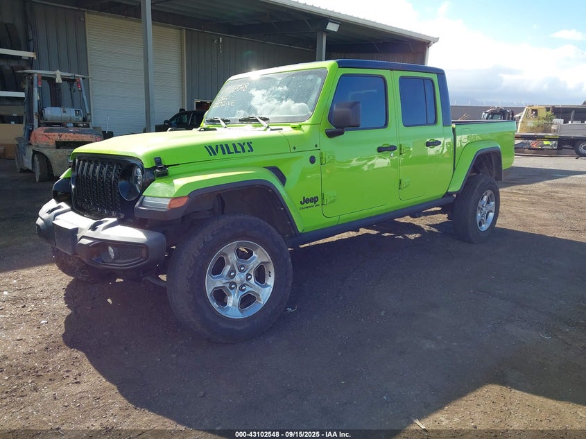2021 Jeep Gladiator Willys 4X4 green cabrio gasoline 1C6HJTAG9ML619155 photo #3