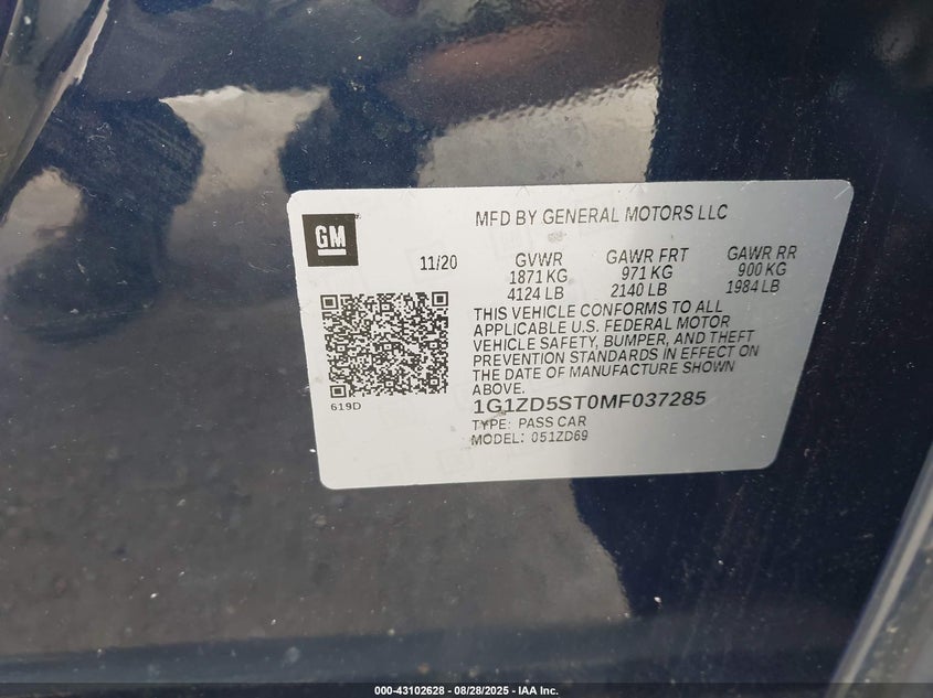 2021 CHEVROLET MALIBU FWD LT - 1G1ZD5ST0MF037285