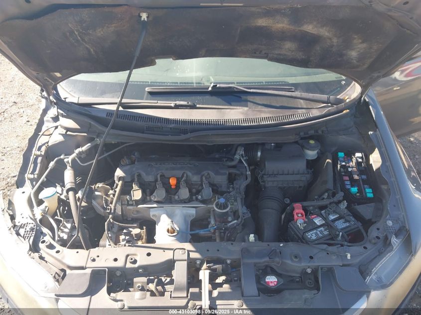 2012 Honda Civic Lx VIN: 2HGFB2F57CH580190 Lot: 43103098