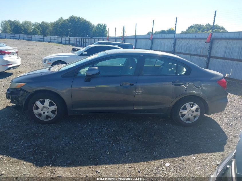 2012 Honda Civic Lx VIN: 2HGFB2F57CH580190 Lot: 43103098