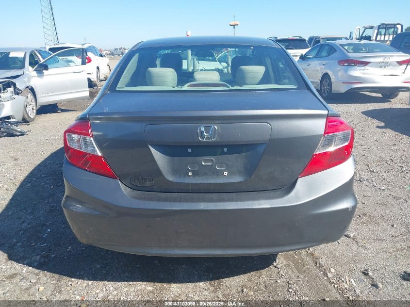 2012 Honda Civic Lx VIN: 2HGFB2F57CH580190 Lot: 43103098