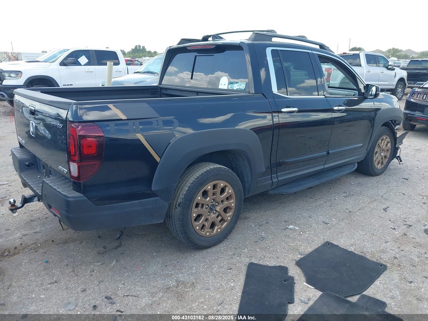 Vin: 5fpyk3f72mb022082, lot: 43597455, honda ridgeline rtl-e 20214