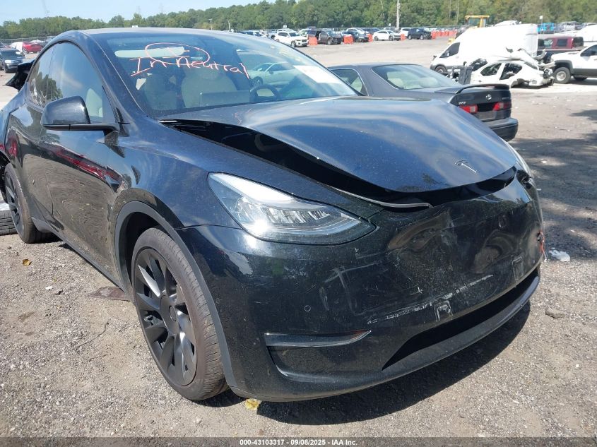 2021 Tesla Model Y Long Range Dual Motor All-Wheel Drive VIN: 5YJYGDEE6MF080874 Lot: 43103317